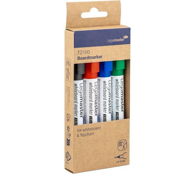 Whiteboardmarker Legamaster TZ 100 rond 1.5-3mm assorti blister à 4st