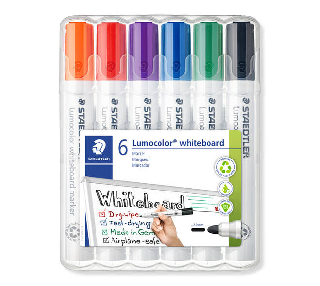 Whiteboardmarker Staedtler Lumocolor 351 standaard assorti 6 stuks