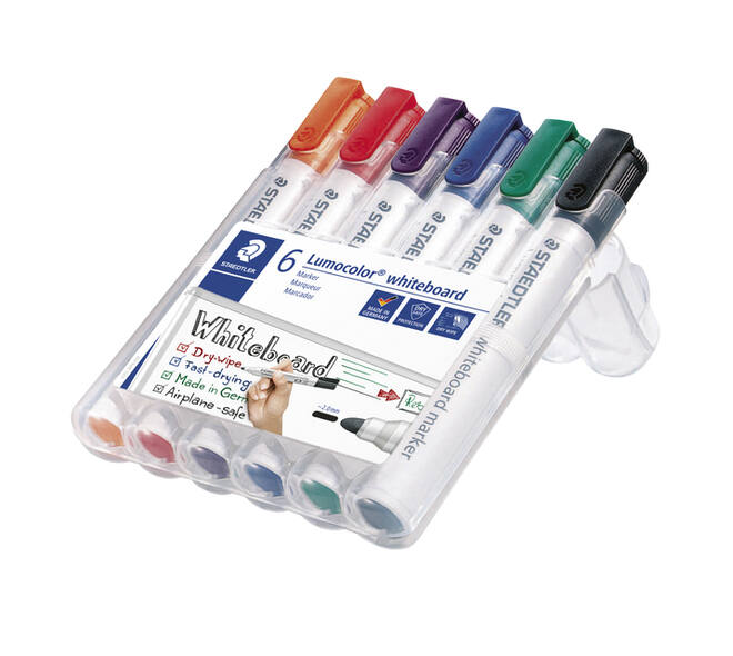 Whiteboardmarker Staedtler Lumocolor 351 standaard assorti 6 stuks