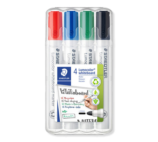 Whiteboardmarker Staedtler Lumocolor 351 standaard assorti 4 stuks