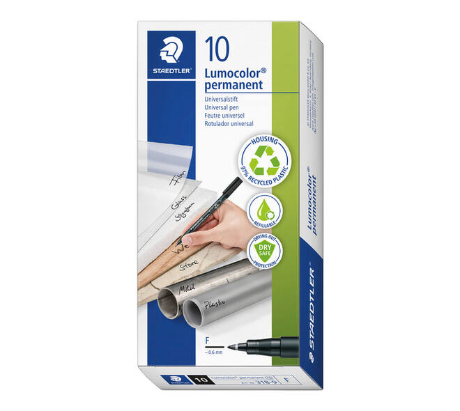 Viltstift Staedtler Lumocolor 318 permanent F zwart