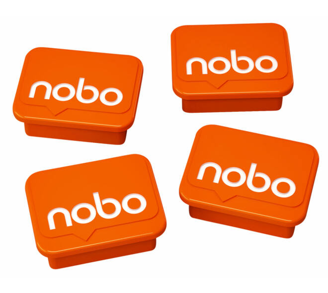 Magneet Nobo 22mm oranje 4 stuks