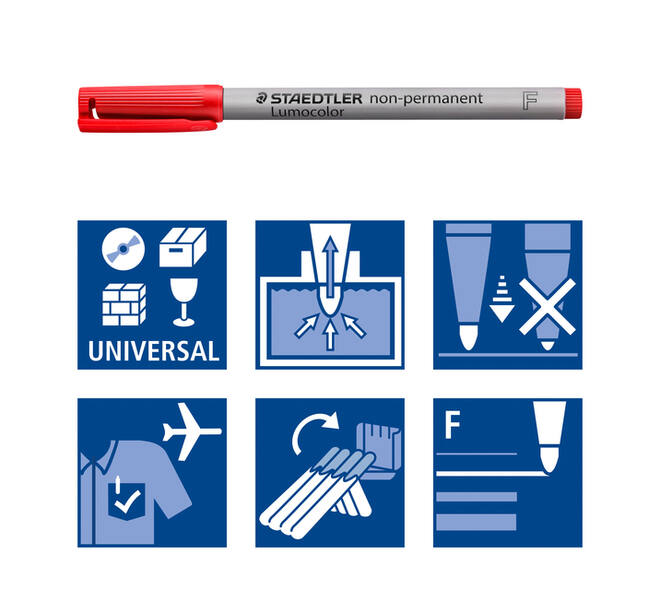 Viltstift Staedtler Lumocolor 316 non permanent F rood