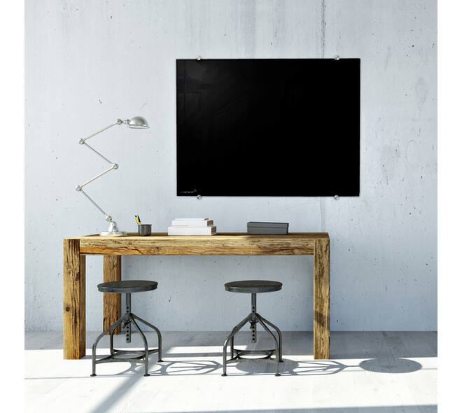 Glasbord Legamaster 90x120cm zwart