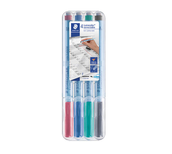 Viltstift Staedtler Lumocolor 305 non permanent correctable F ass 4st