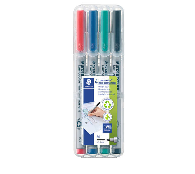 Viltstift Staedtler Lumocolor 315 non permanent M assorti 4 stuks