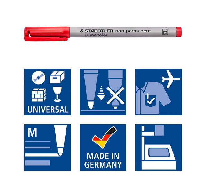 Viltstift Staedtler Lumocolor 315 non permanent M assorti 4 stuks