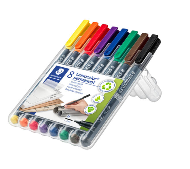 Viltstift Staedtler Lumocolor 317 permanent M set à 8 stuks