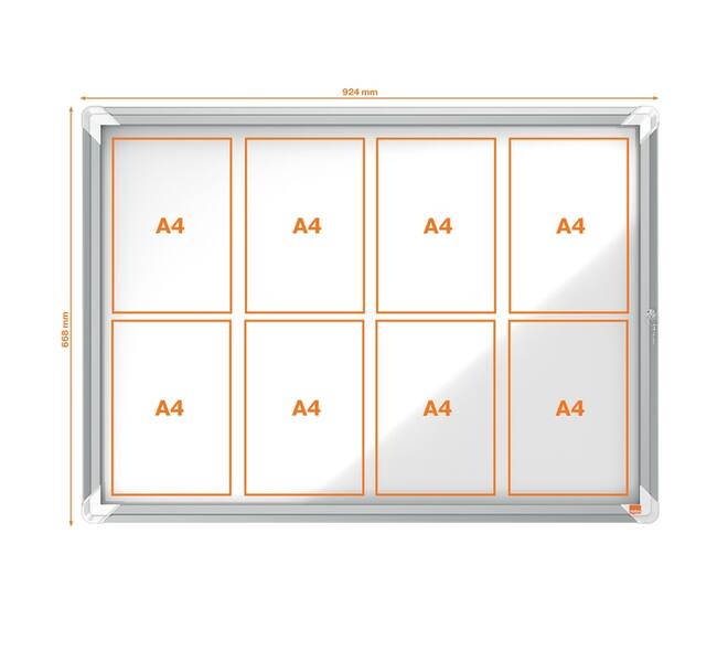 Buitenvitrine Nobo Premium Plus 8xA4 draaideur magnetisch