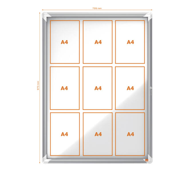 Buitenvitrine Nobo Premium Plus 9xA4 draaideur magnetisch