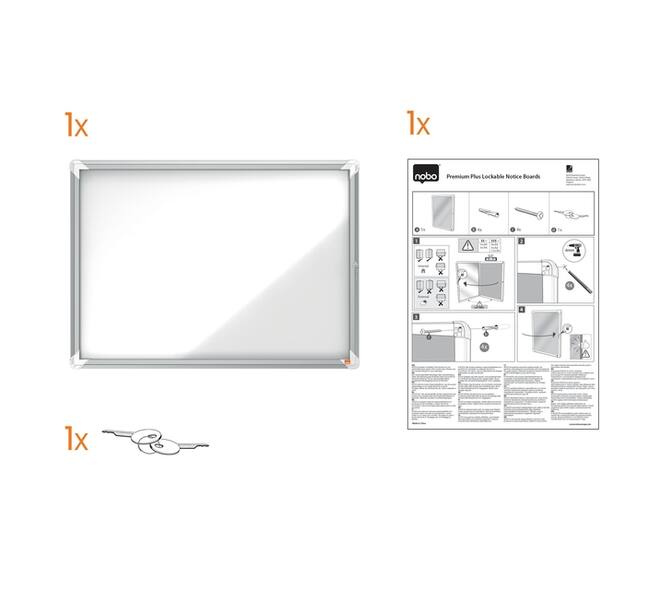 Buitenvitrine Nobo Premium Plus 12xA4 draaideur magnetisch