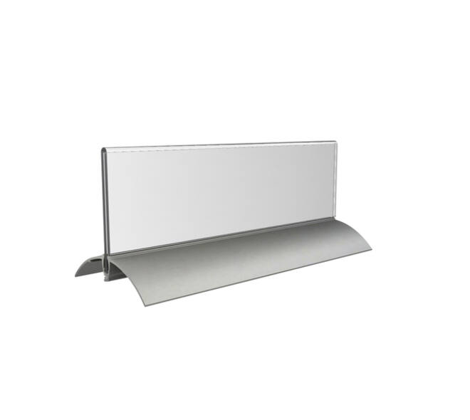 Tafelnaambord Europel 2 61x210mm acryl aluminium