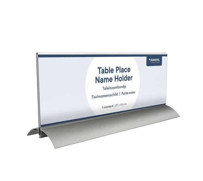 Tafelnaambord Europel 105x297mm acryl aluminium