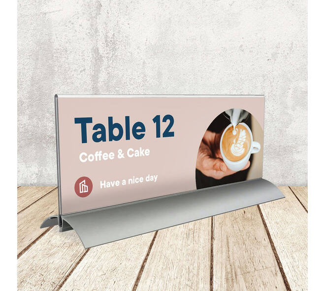 Tafelnaambord Europel 105x297mm acryl aluminium