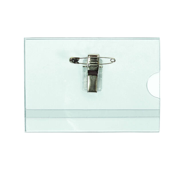Badge Quantore met clip en speld 60x90mm