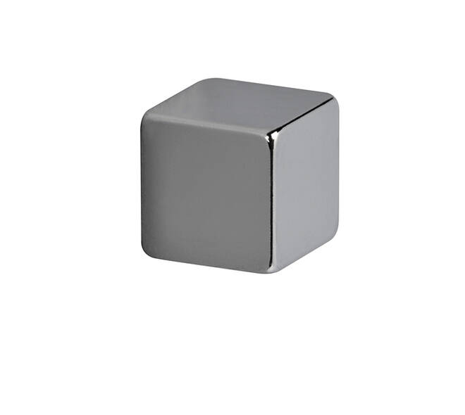 Magneet MAUL Neodymium kubus 10x10x10mm 3.8kg nikkel 4 stuks