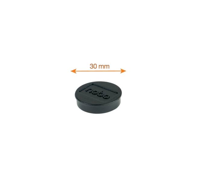 Magneet Nobo 30mm zwart 4 stuks