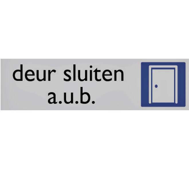 Infobord pictogram deur sluiten 165x44mm