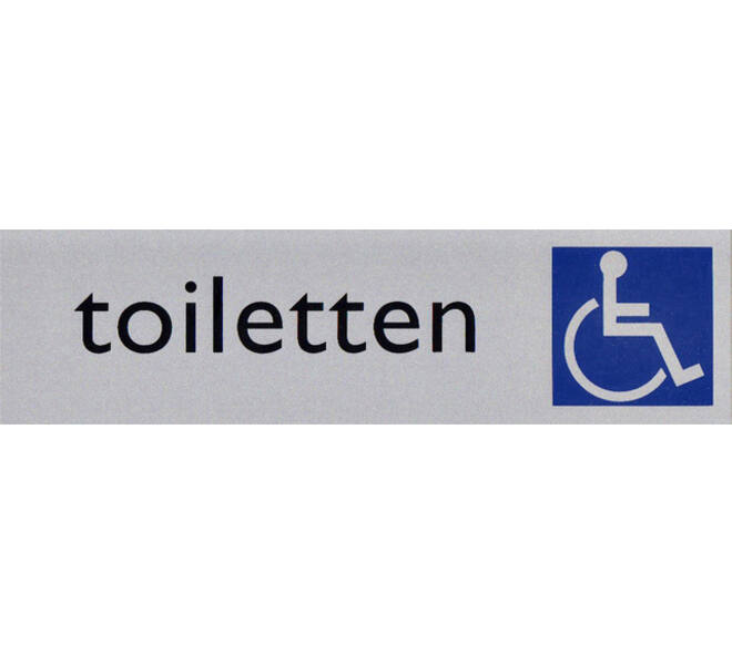 Infobord pictogram toilet rolstoel 165x44mm
