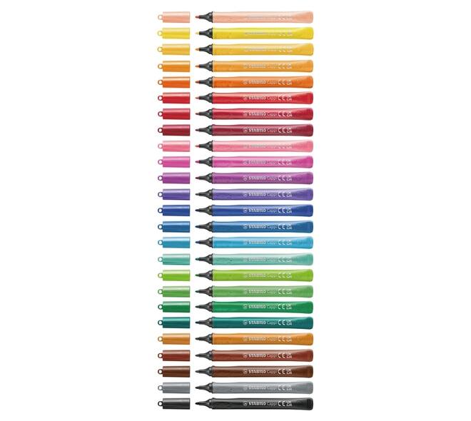 Viltstift STABILO Cappi 168/12 Arty medium assorti etui à 12 stuks