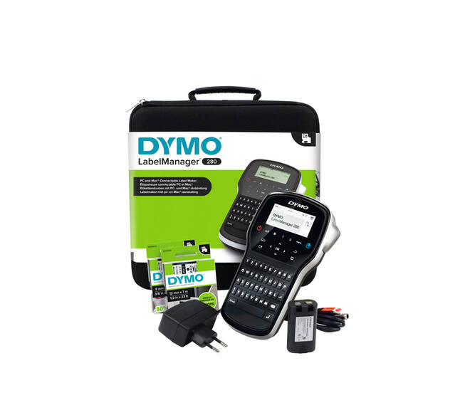 Labelprinter Dymo LabelManager 280 draagbaar qwerty 12mm zwart in koffer