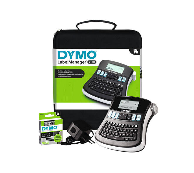 Labelprinter Dymo LabelManager 210D+ draagbaar qwerty 12mm zwart in koffer