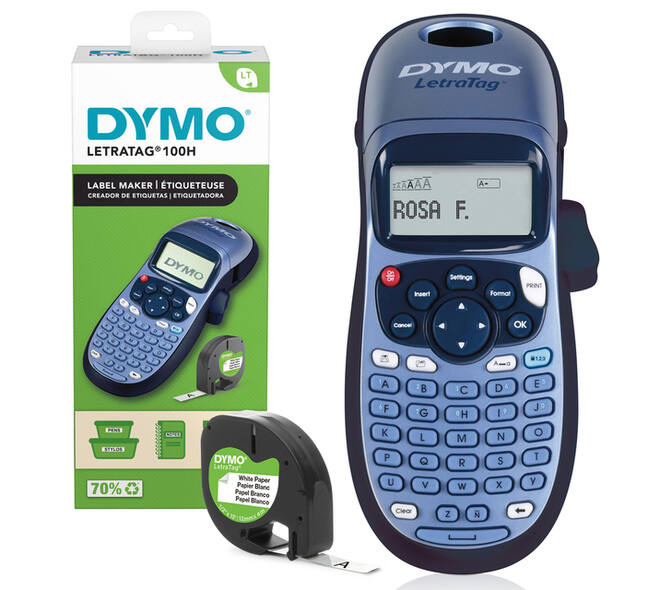 Labelprinter Dymo LetraTag 100H draagbaar abc 12mm blauw
