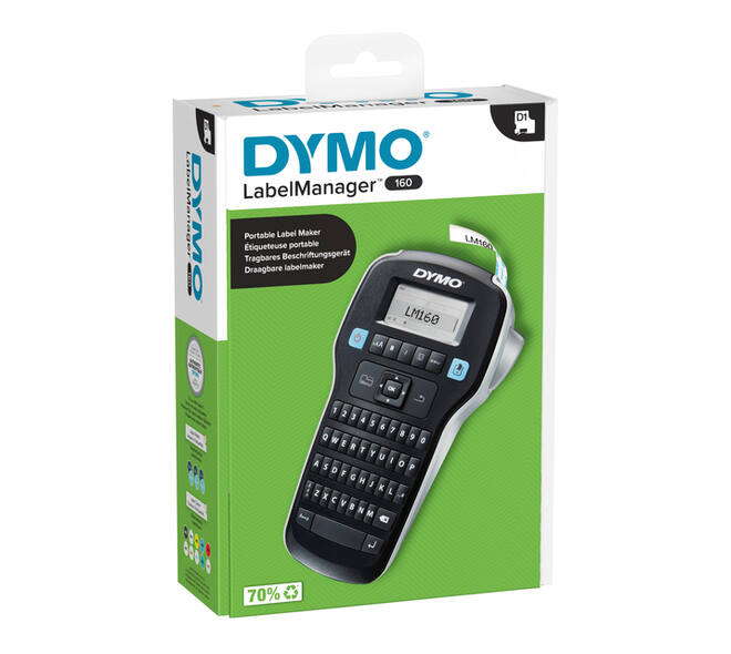 Labelprinter Dymo LabelManager 160 draagbaar qwerty 12mm zwart