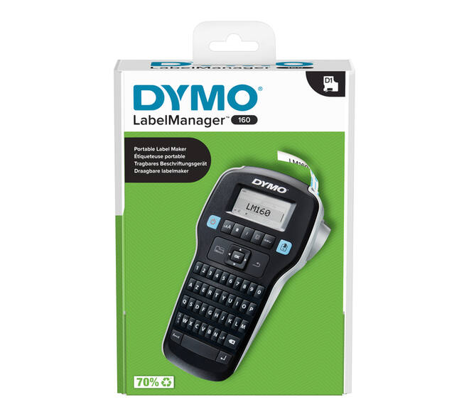 Labelprinter Dymo LabelManager 160 draagbaar azerty 12mm zwart