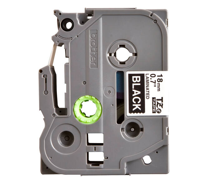 Labeltape Brother P-touch TZe-345 standaard 18mm wit op zwart