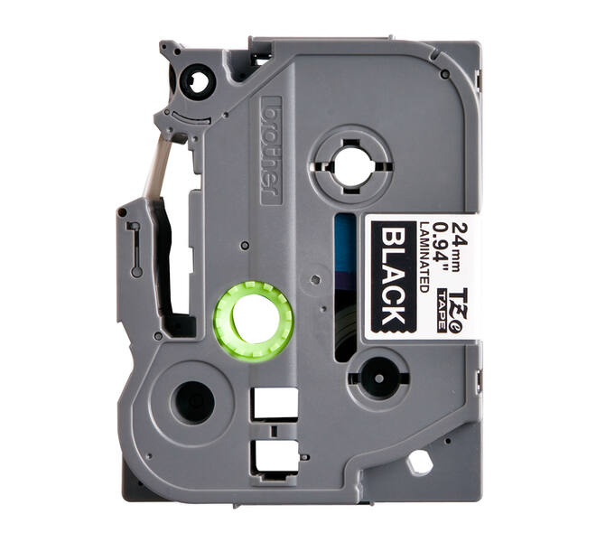 Labeltape Brother P-touch TZe-355 standaard 24mm wit op zwart
