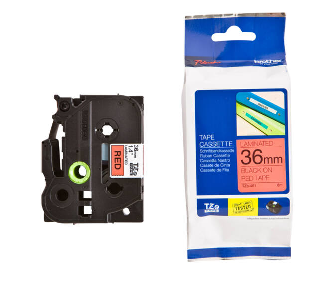 Labeltape Brother P-touch TZe-461 standaard 36mm zwart op rood