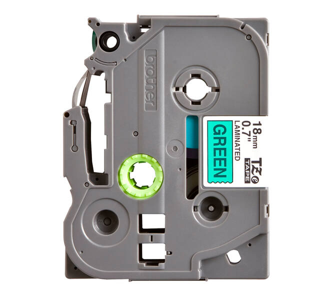 Labeltape Brother P-touch TZe-741 standaard 18mm zwart op groen