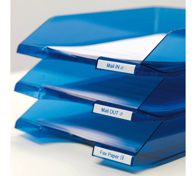 Labeltape Dymo LabelManager D1 polyester 12mm blauw op wit