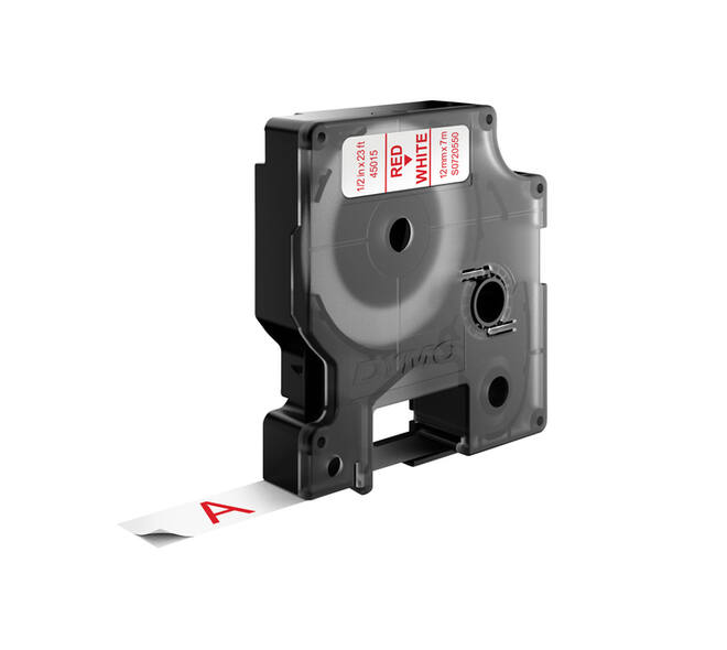Labeltape Dymo LabelManager D1 polyester 12mm rood op wit