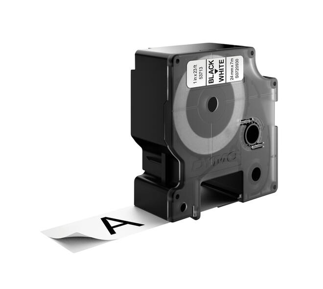 Labeltape Dymo LabelManager D1 polyester 24mm zwart op wit