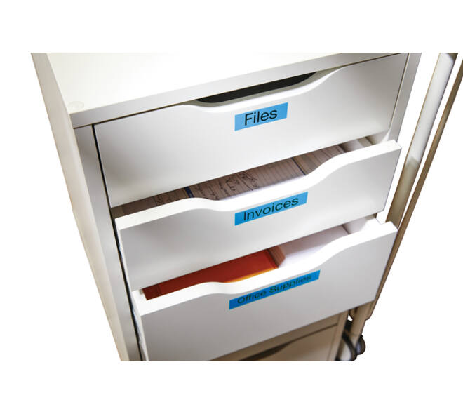 Labeltape Dymo LabelManager D1 polyester 19mm zwart op blauw