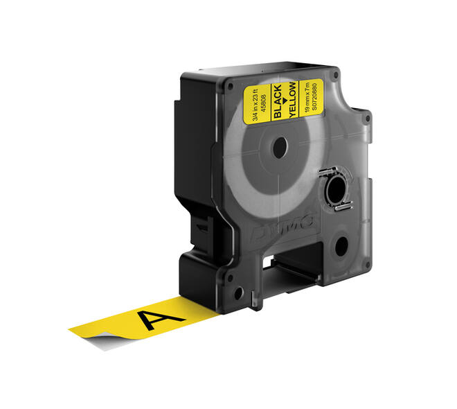 Labeltape Dymo LabelManager D1 polyester 19mm zwart op geel