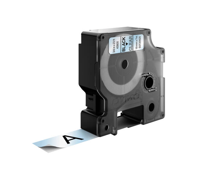 Labeltape Dymo LabelManager D1 polyester 19mm zwart op transparant