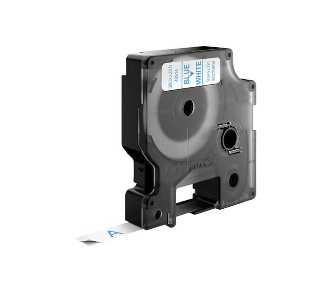Labeltape Dymo LabelManager D1 polyester 9mm blauw op wit