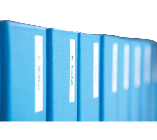 Labeltape Dymo LabelManager D1 polyester 9mm blauw op wit