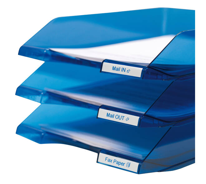 Labeltape Dymo LabelManager D1 polyester 9mm blauw op wit