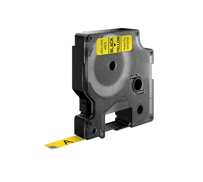 Labeltape Dymo LabelManager D1 polyester 9mm zwart op geel