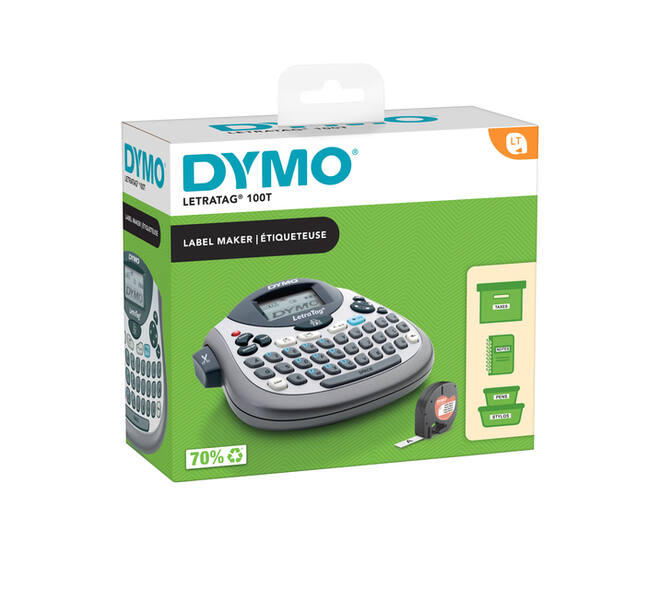 Labelprinter Dymo LetraTag 100T draagbaar azerty 12mm zilver