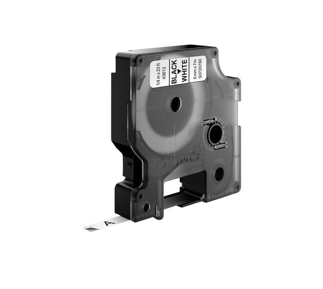Labeltape Dymo LabelManager D1 polyester 6mm zwart op wit