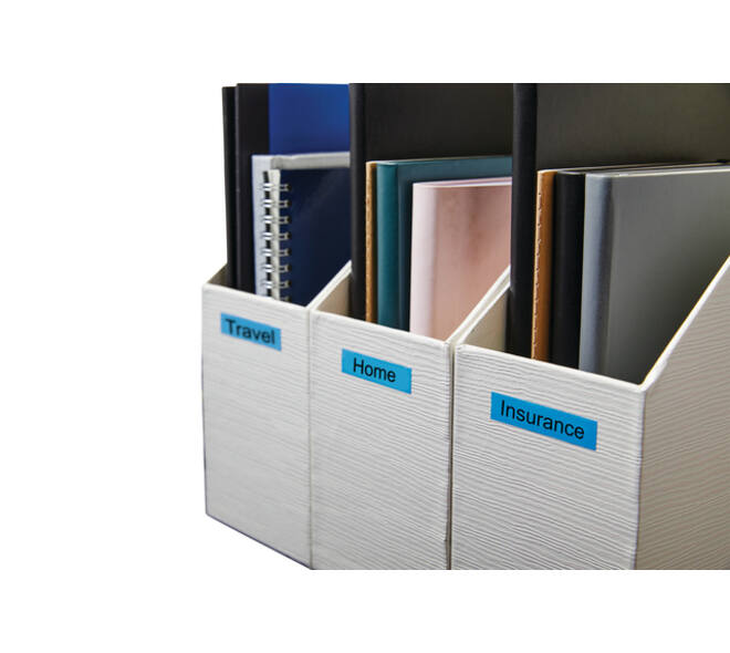Labeltape Dymo LabelManager D1 polyester 9mm zwart op blauw
