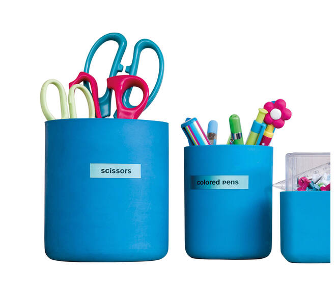 Labeltape Dymo LabelManager D1 polyester 9mm zwart op blauw