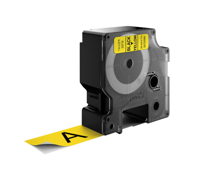 Labeltape Dymo LabelManager D1 polyester 24mm zwart op geel