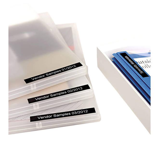 Labeltape Dymo LabelManager D1 polyester 19mm wit op zwart
