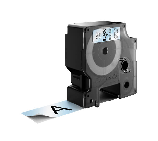 Labeltape Dymo LabelManager D1 polyester 24mm zwart op transparant